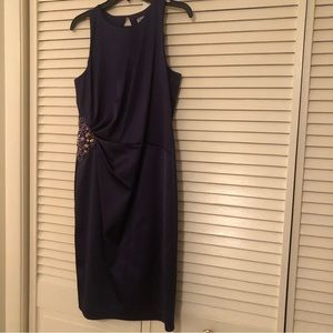 Eliza J Purple Satin Cocktail Dress